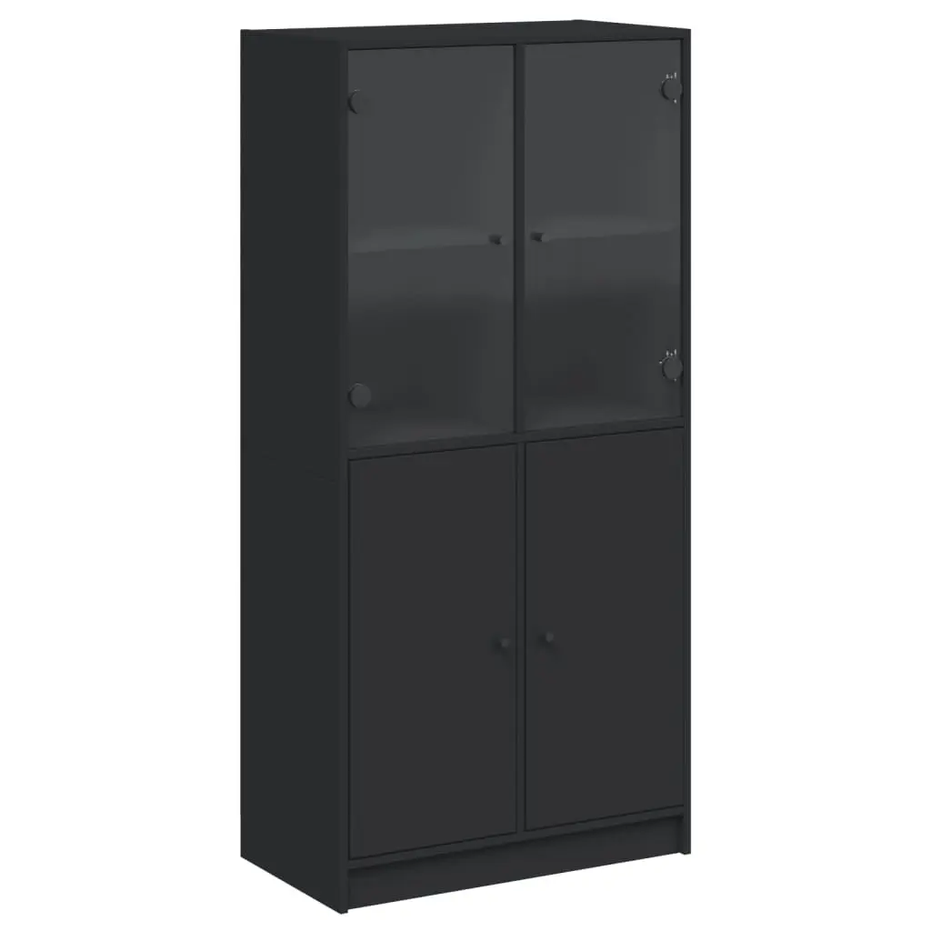 Black Highboard Storage Cabinet 68x37x142cm