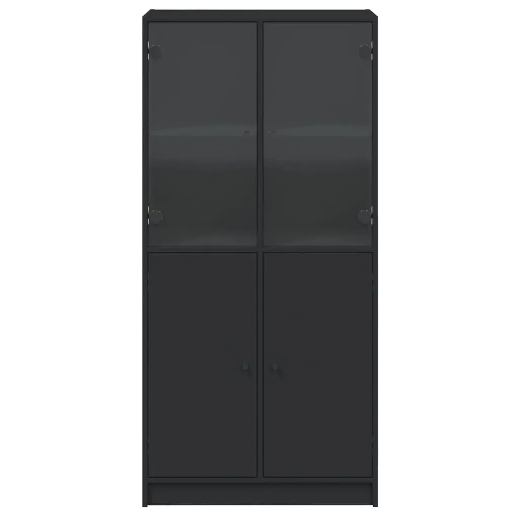 Black Highboard Storage Cabinet 68x37x142cm