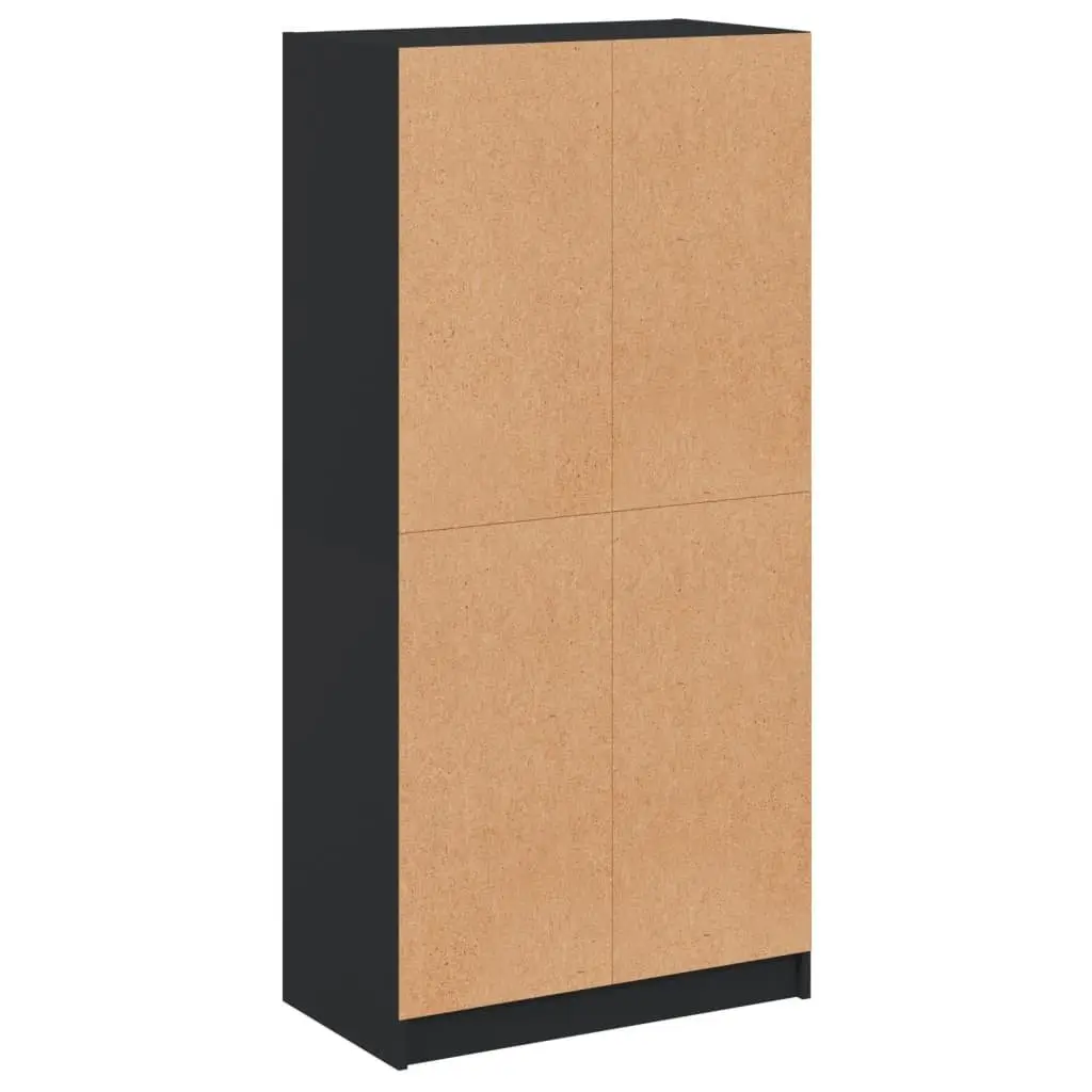 Black Highboard Storage Cabinet 68x37x142cm