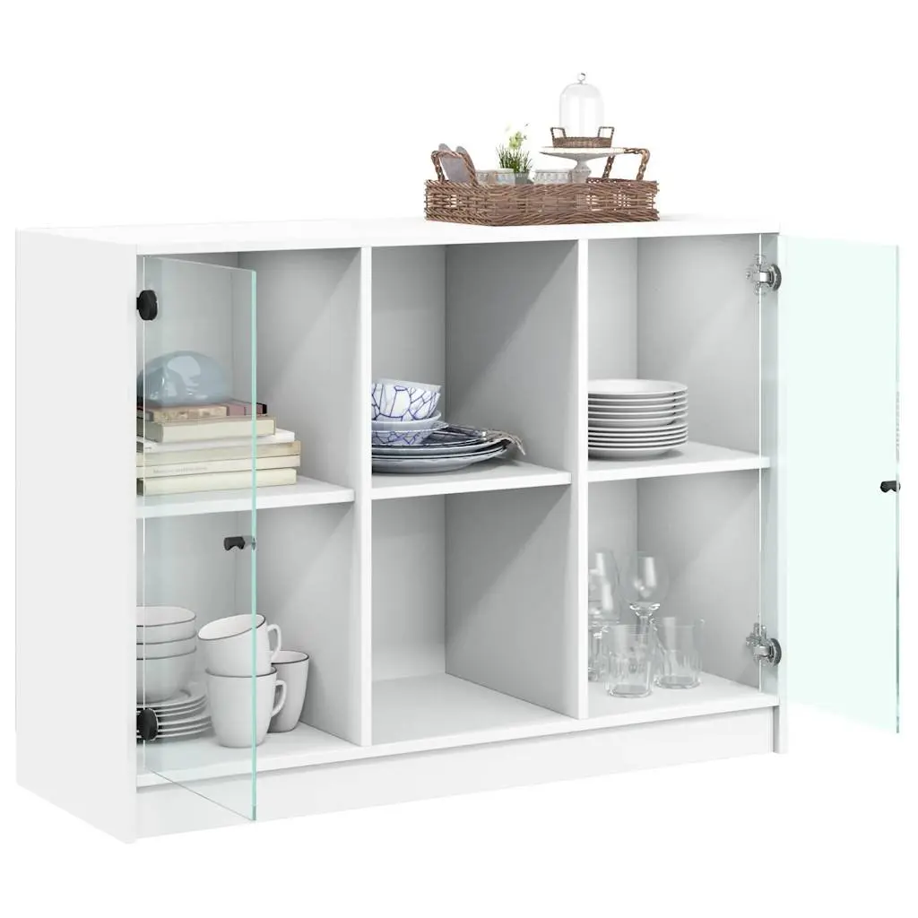Sideboard White 102x37x75.5 cm Storage Cabinet Engineered Wood Furniture