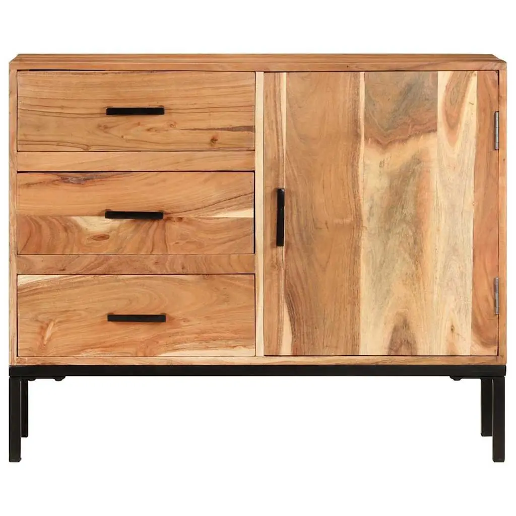 Brown Solid Acacia Wood Sideboard Cabinet 88x30x73cm