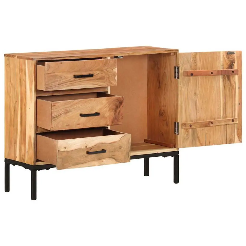Brown Solid Acacia Wood Sideboard Cabinet 88x30x73cm