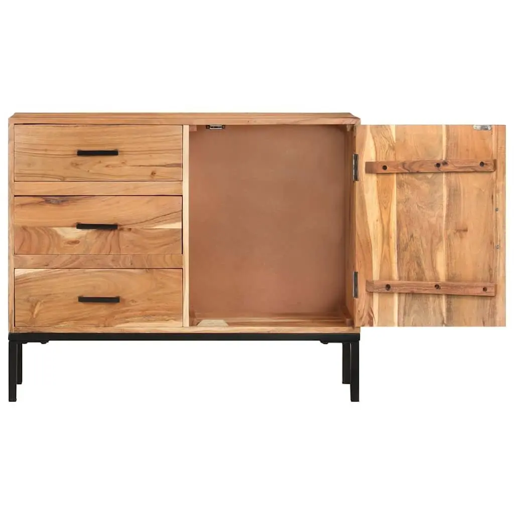 Brown Solid Acacia Wood Sideboard Cabinet 88x30x73cm