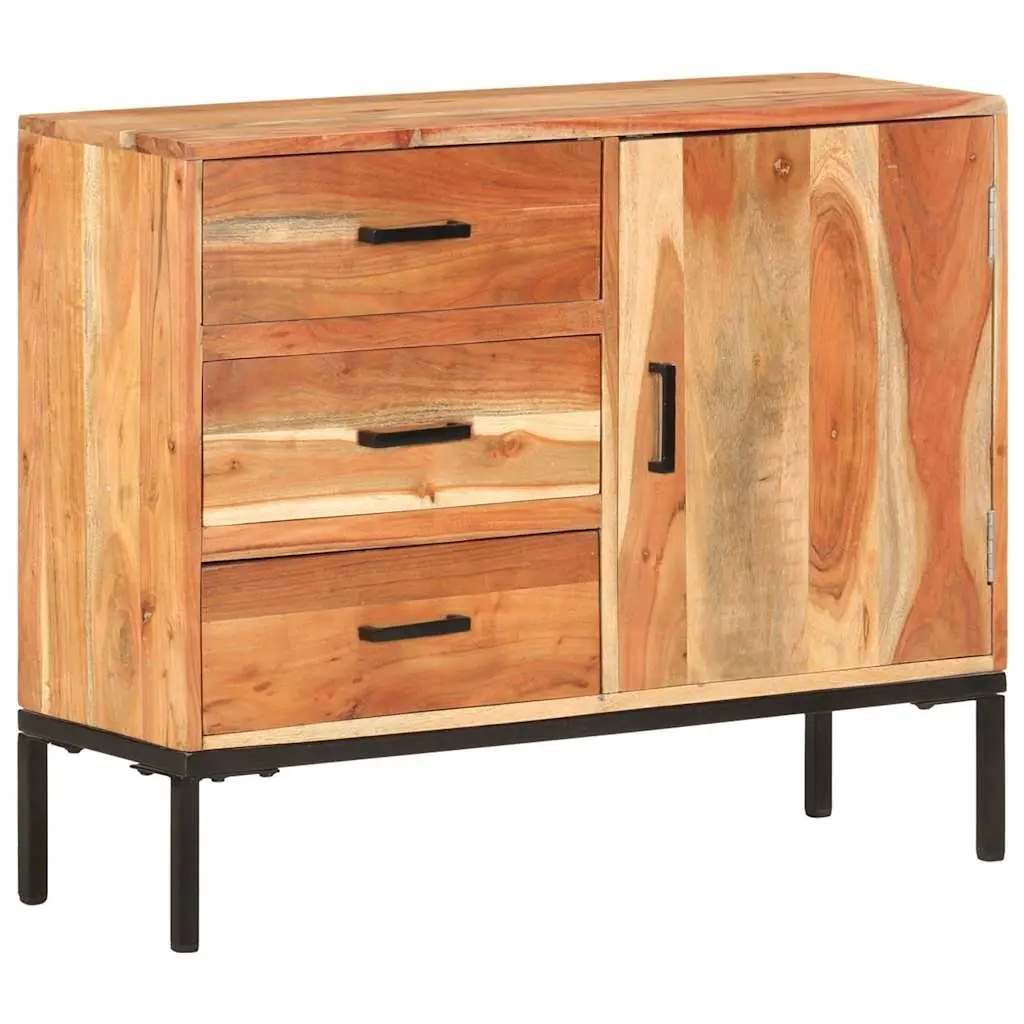 Brown Solid Acacia Wood Sideboard Cabinet 88x30x73cm