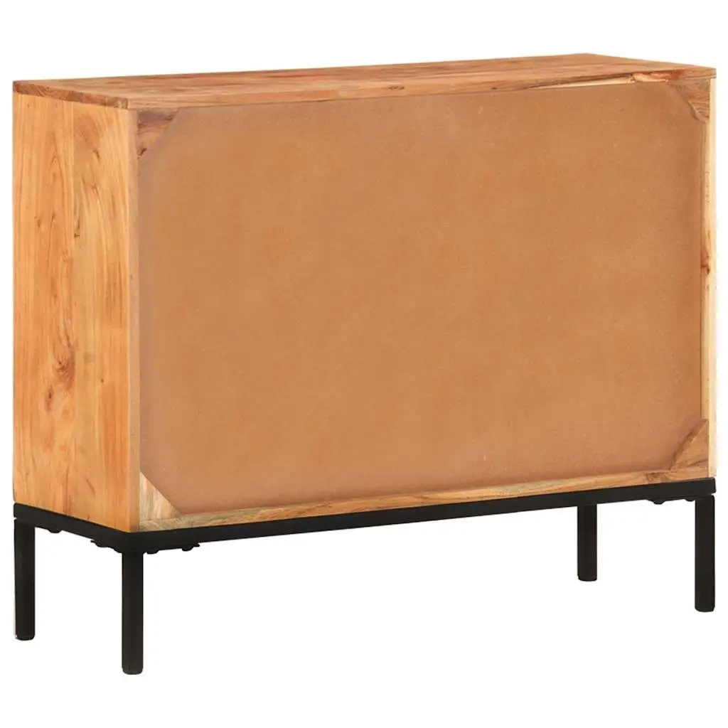Brown Solid Acacia Wood Sideboard Cabinet 88x30x73cm