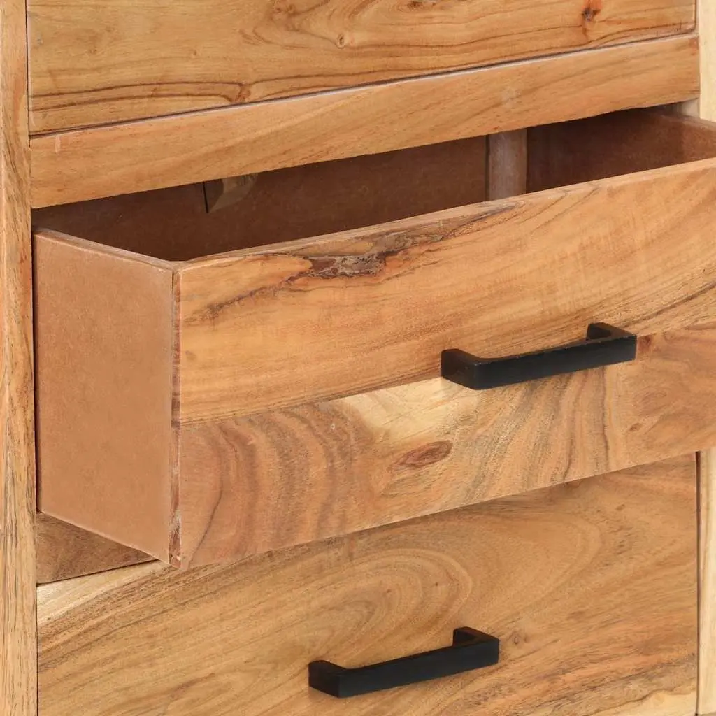Brown Solid Acacia Wood Sideboard Cabinet 88x30x73cm