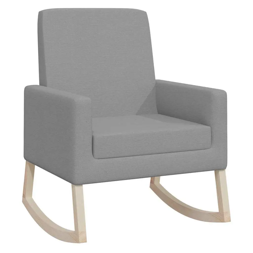 Grey Fabric Upholstered Rocking Chair