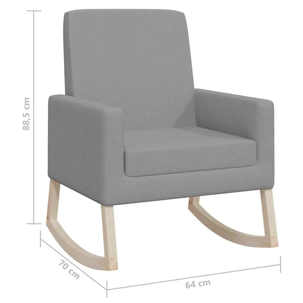 Grey Fabric Upholstered Rocking Chair