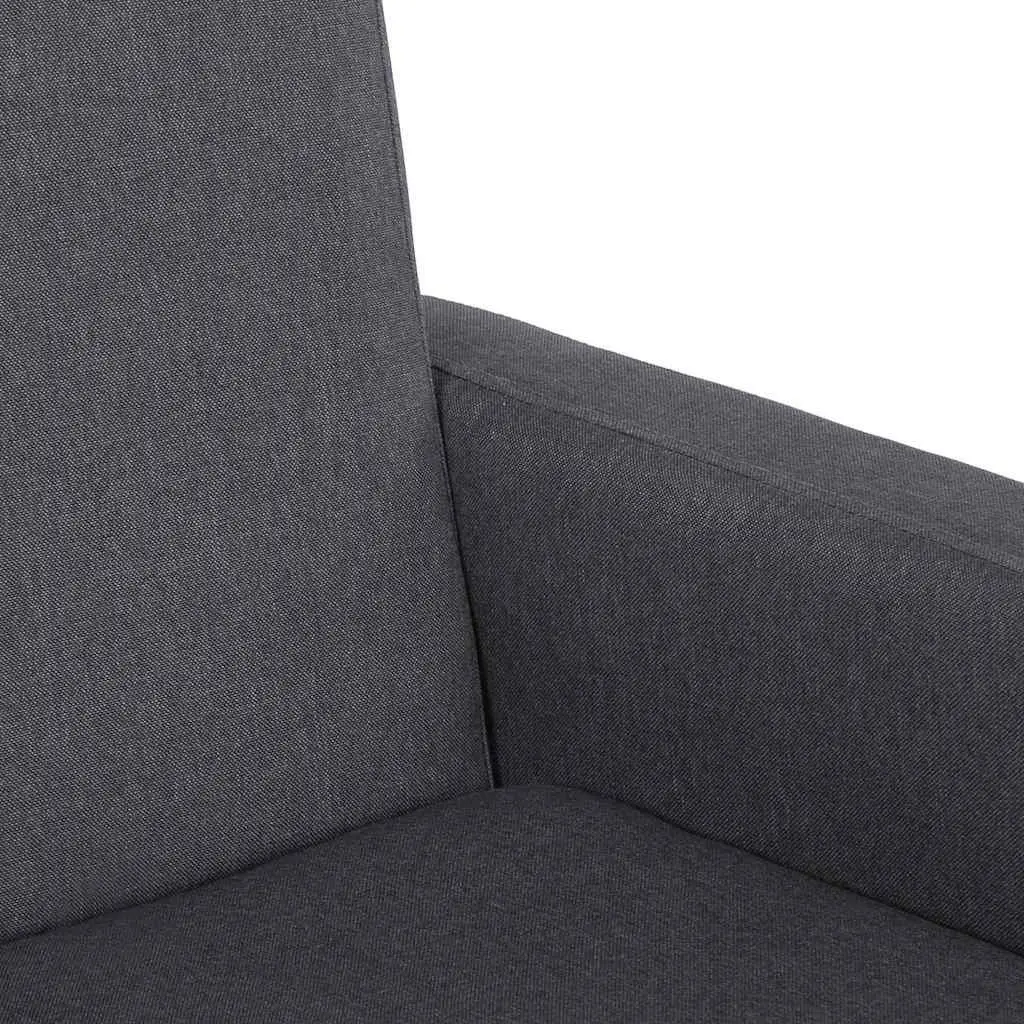 Grey Fabric Rocking Chair with Wooden Armrests