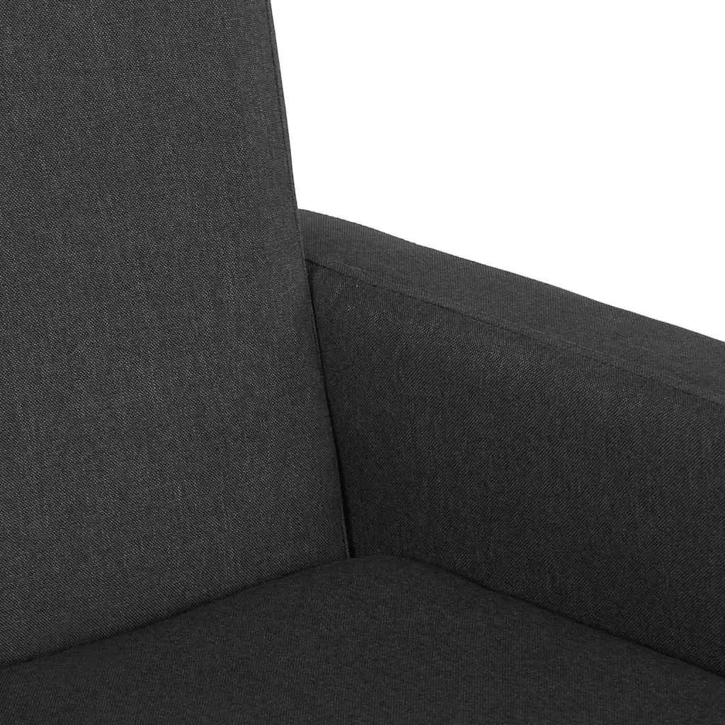 Rocking Chair Black Fabric Upholstered Armrest Wooden Frame