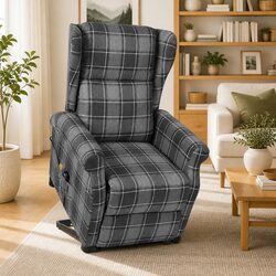 Electric Vibration Lift Recliner in Grey Fabric