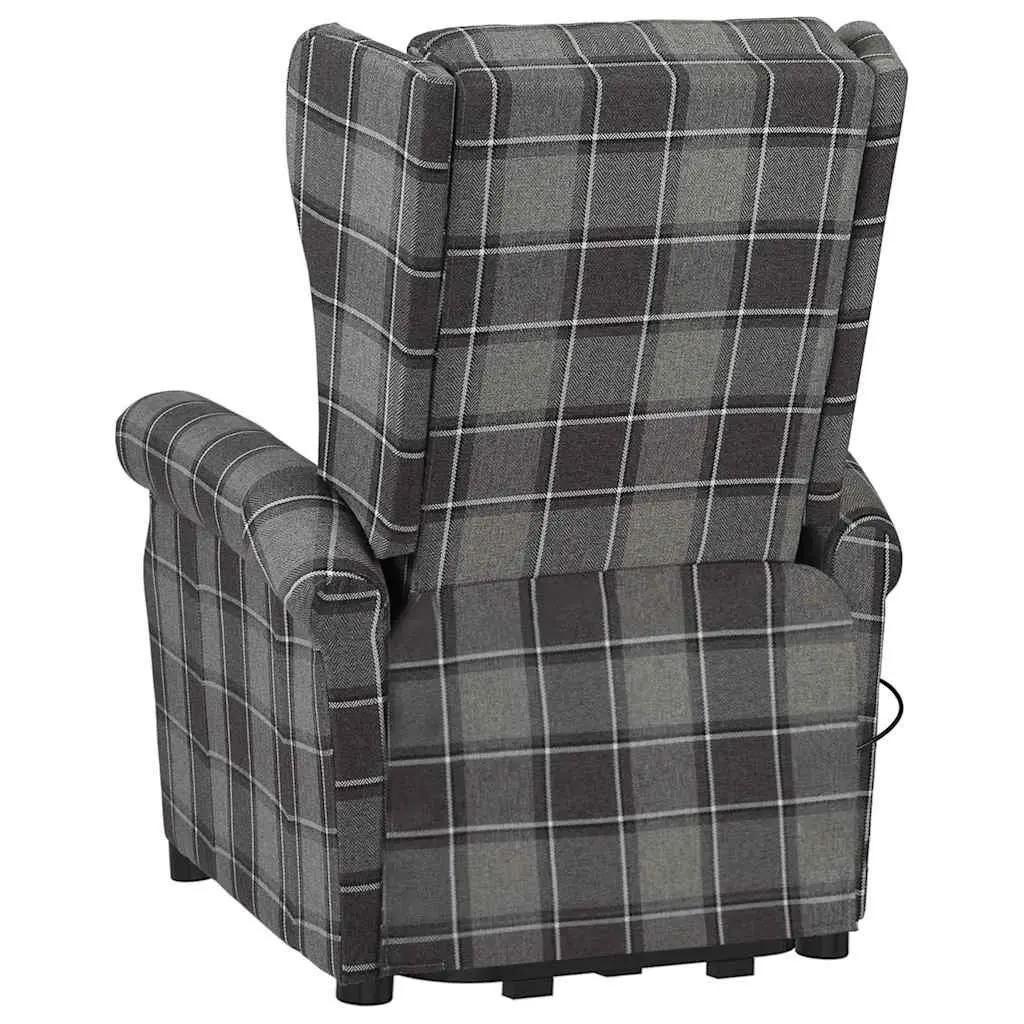 Electric Massage Chair Grey Fabric Recliner Stand Up Lift Function 6 Massage Points