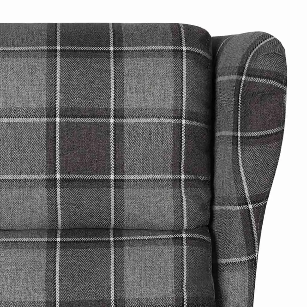Electric Massage Chair Grey Fabric Recliner Stand Up Lift Function 6 Massage Points
