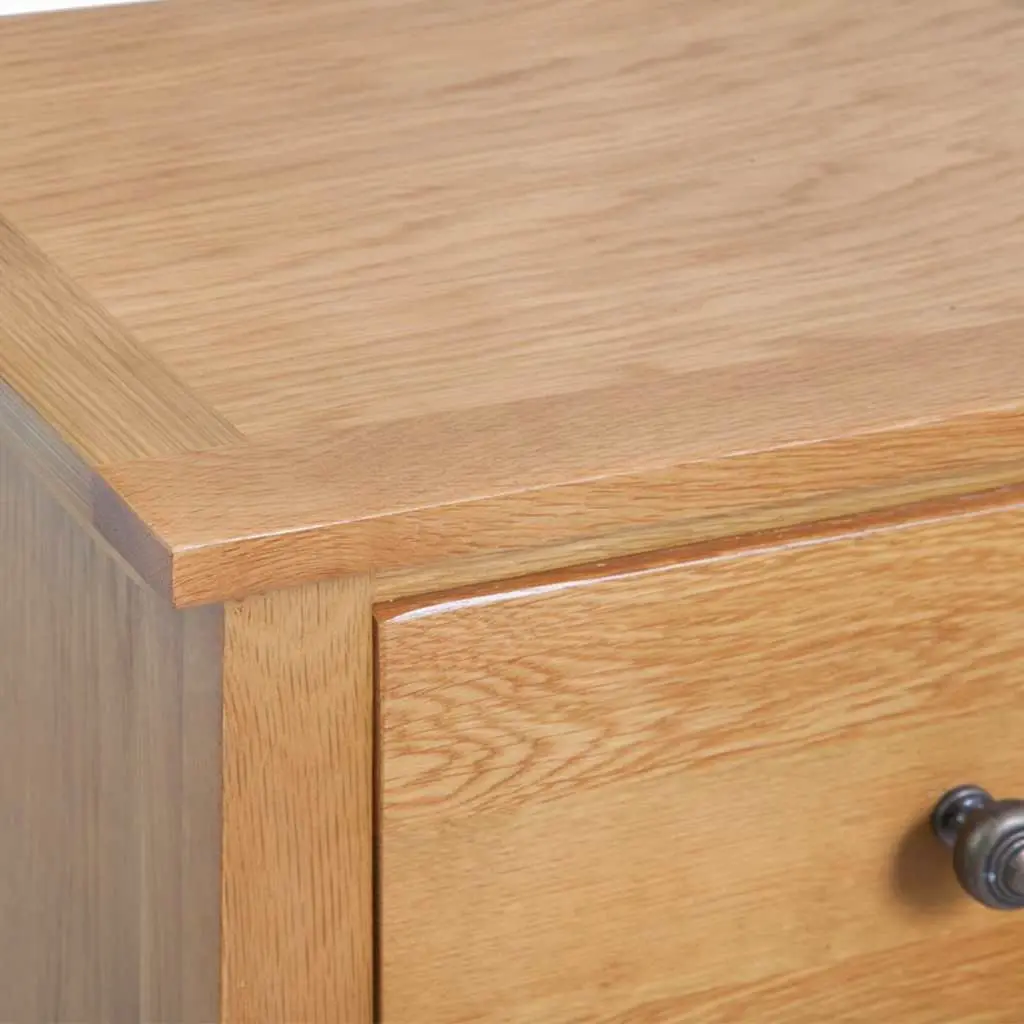 Tall Chest of Drawers Solid Oak Wood 45x32x110 cm 5 Drawer Storage Cabinet