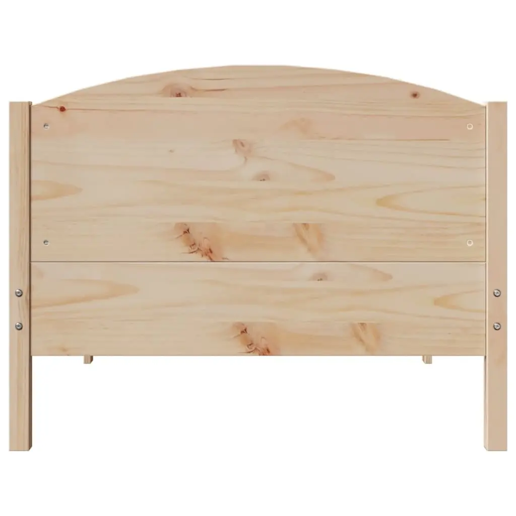 Solid Wood Pine Bed Frame Brown 90x190 cm with Headboard and Storage Shelves