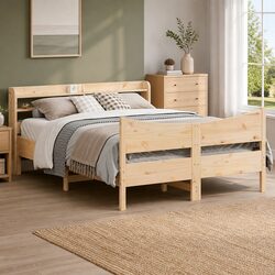 Storage Bed Frame with Freestanding Headboard 150x200 cm