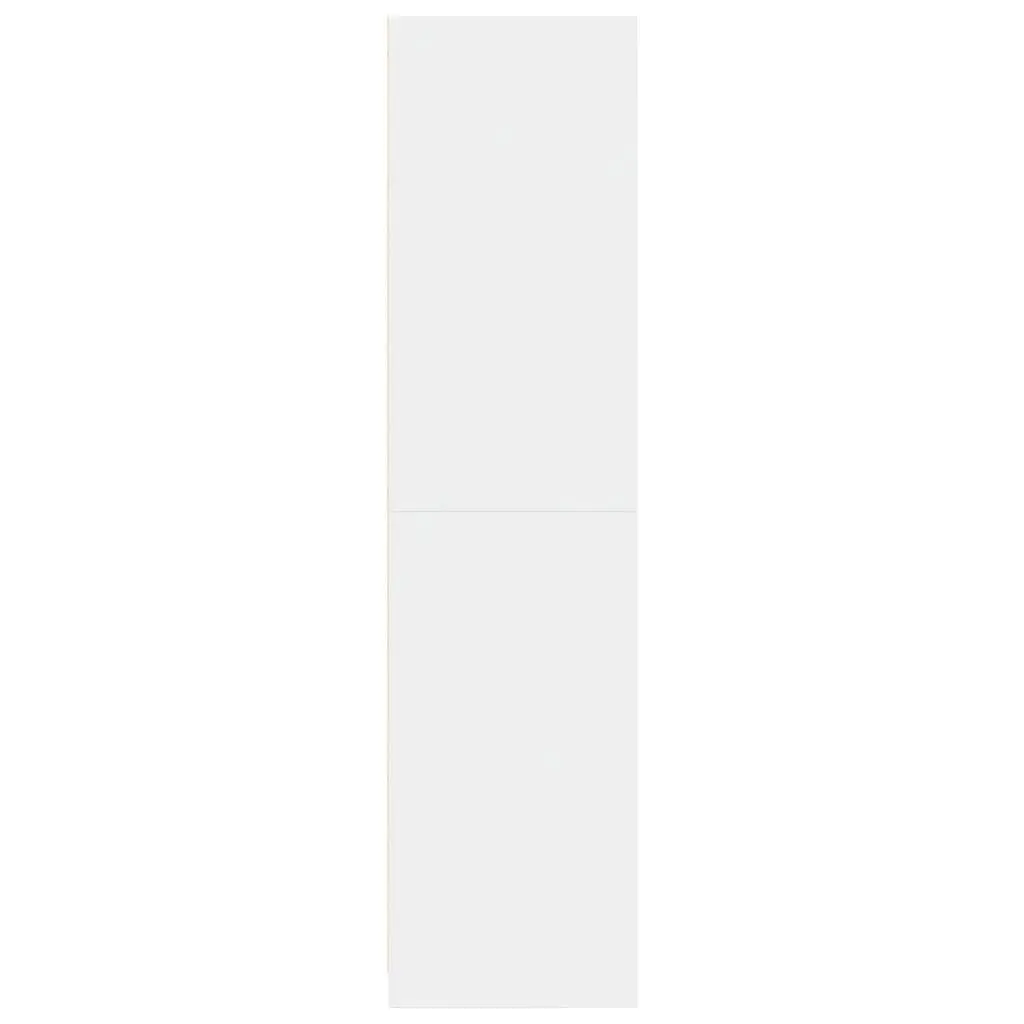 White Wardrobe Cupboard Minimalist 50W x 50D x 200H cm Engineered Wood 5 Compartment Storage Cabinet