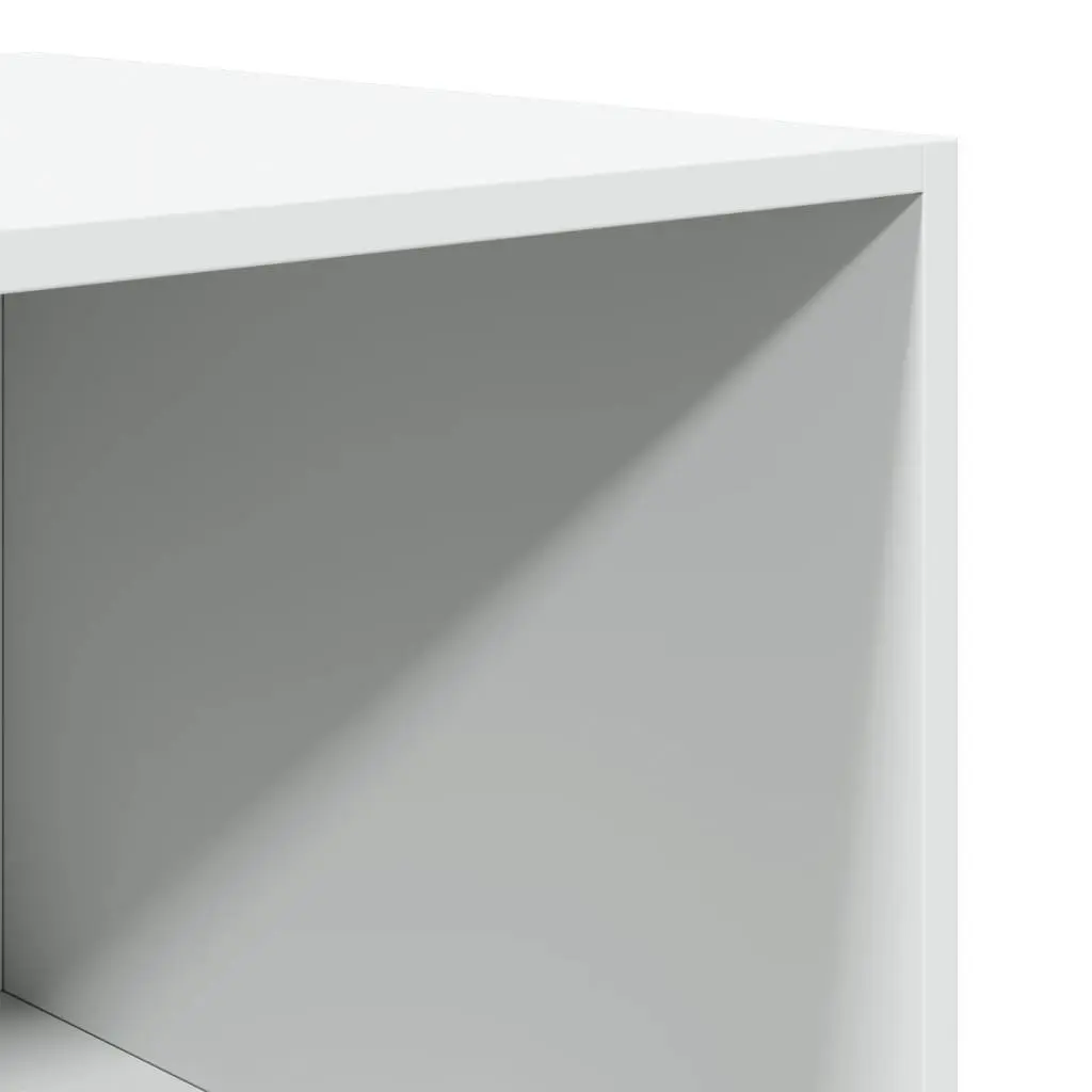 White Wardrobe Cupboard Minimalist 50W x 50D x 200H cm Engineered Wood 5 Compartment Storage Cabinet