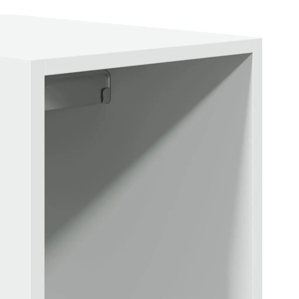 White Wardrobe 30x50x200 cm with Compartment Drawers