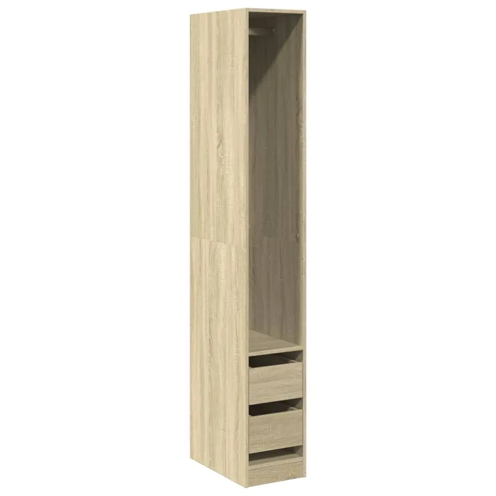 Wardrobe Cupboard Brown Compact Engineered Wood 30x50x200cm