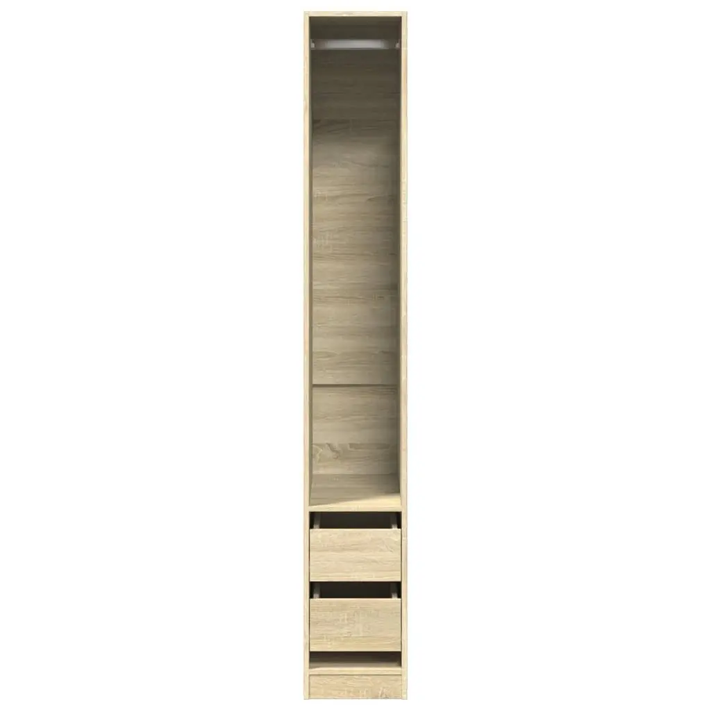 Wardrobe Cupboard Brown Compact Engineered Wood 30x50x200cm