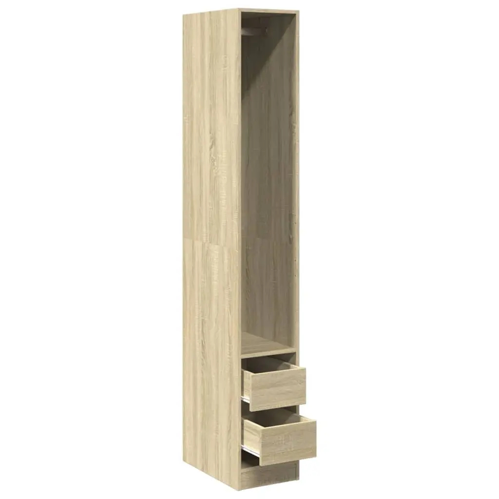 Wardrobe Cupboard Brown Compact Engineered Wood 30x50x200cm