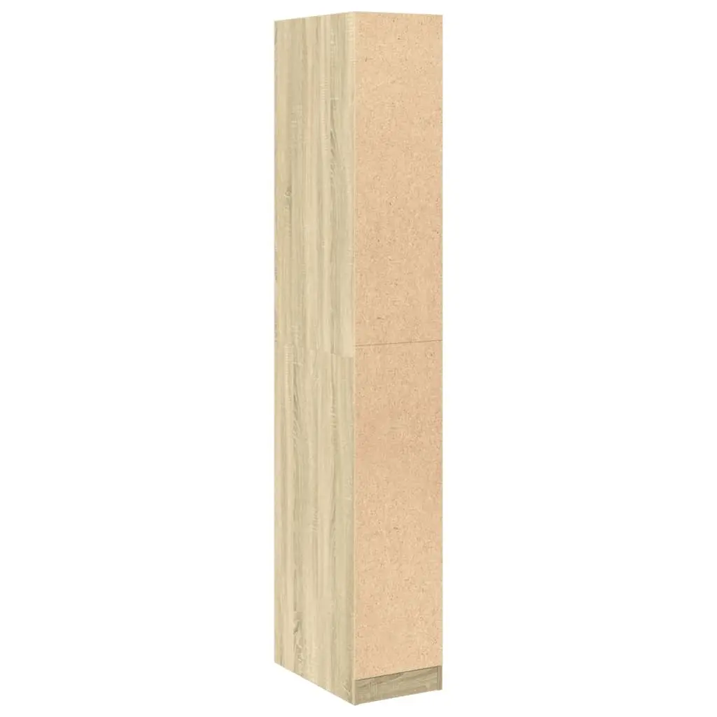 Wardrobe Cupboard Brown Compact Engineered Wood 30x50x200cm