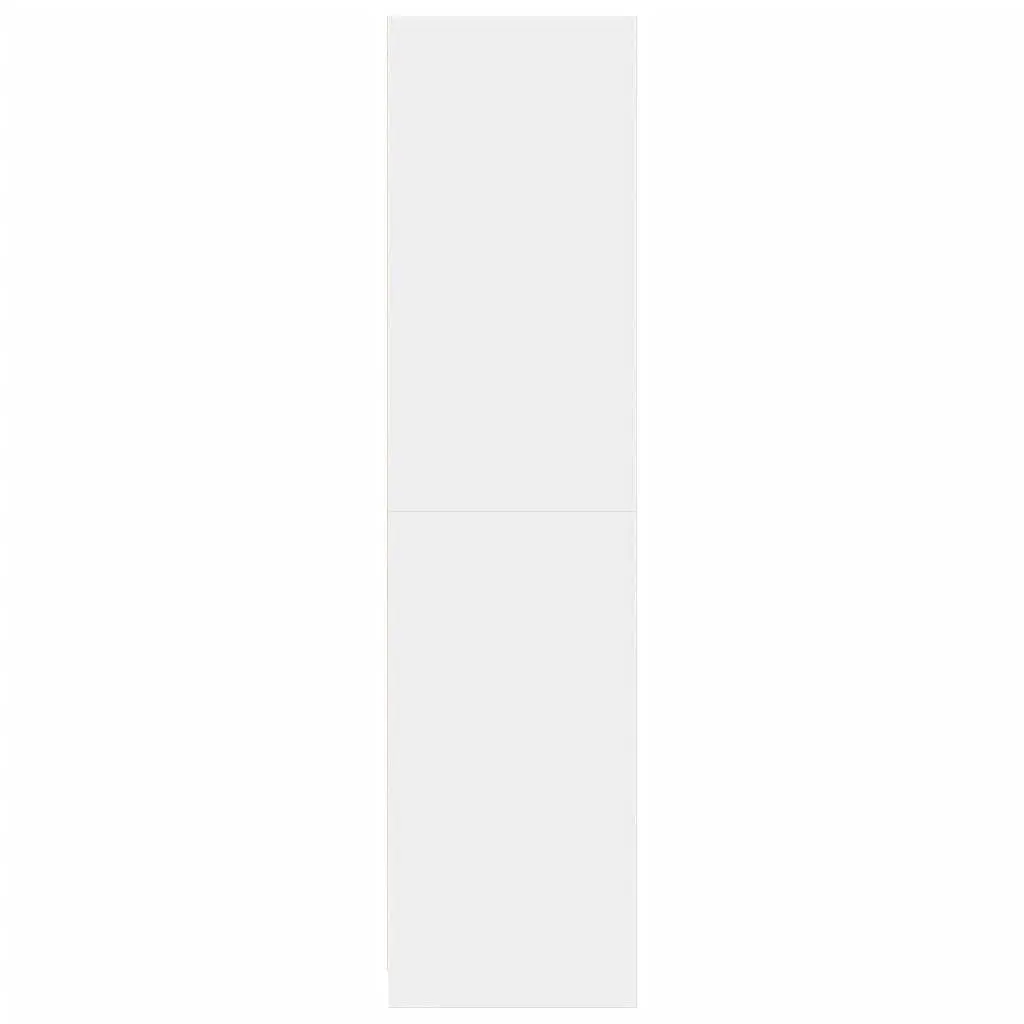 White Wardrobe Cupboard Compact 80x50x200cm Engineered Wood 1 Compartment 2 Drawers