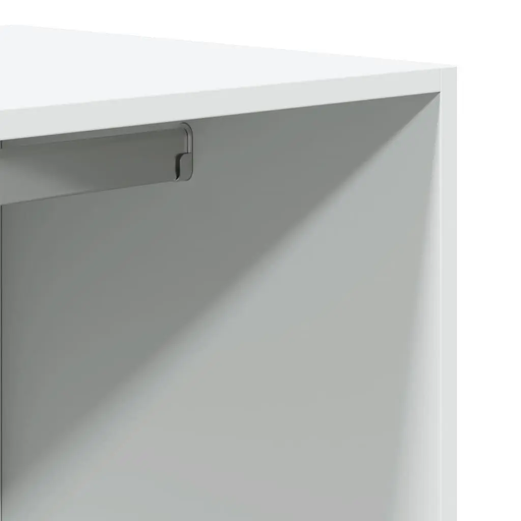 White Wardrobe Cupboard Compact 80x50x200cm Engineered Wood 1 Compartment 2 Drawers