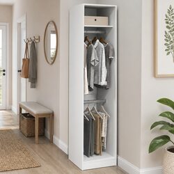 White Wardrobe Cupboard 50x50x200 cm for Organized Storage