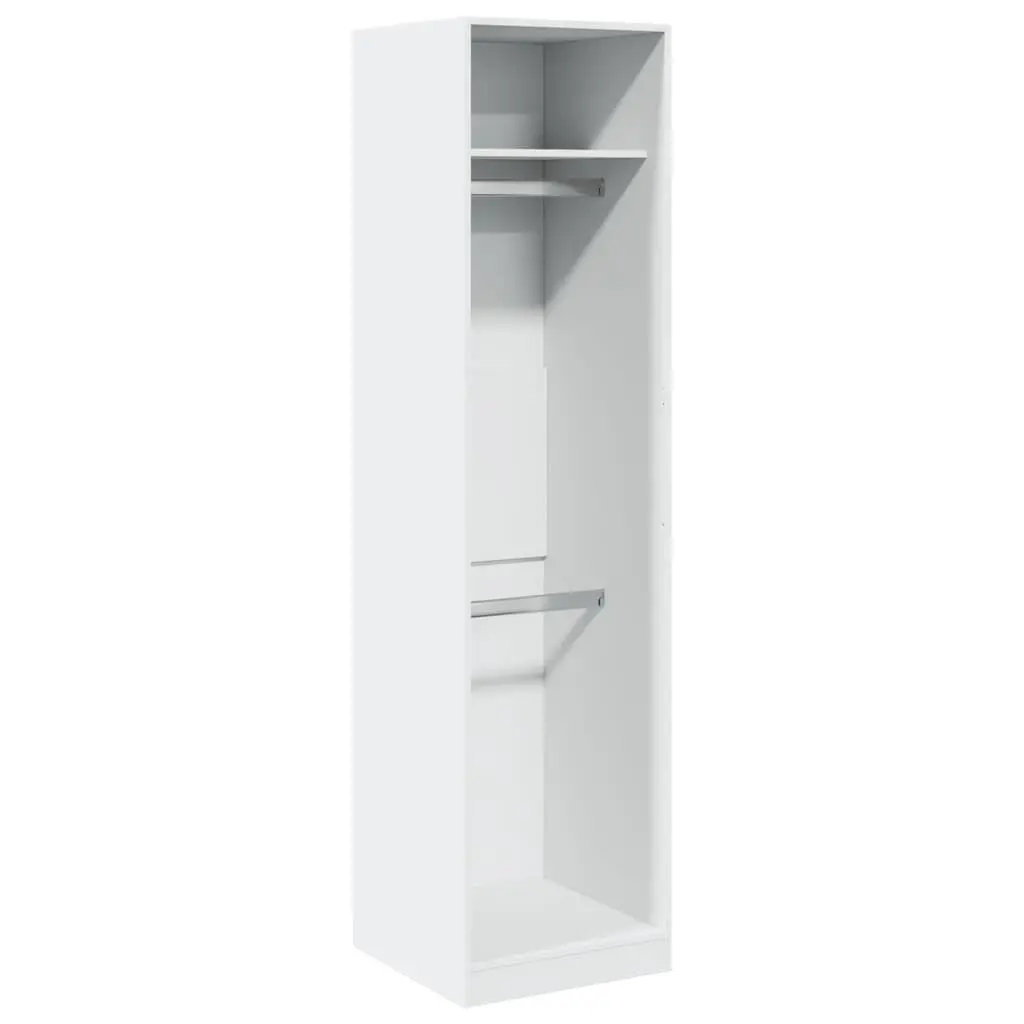 White Wardrobe Cupboard 50x50x200 cm for Organized Storage