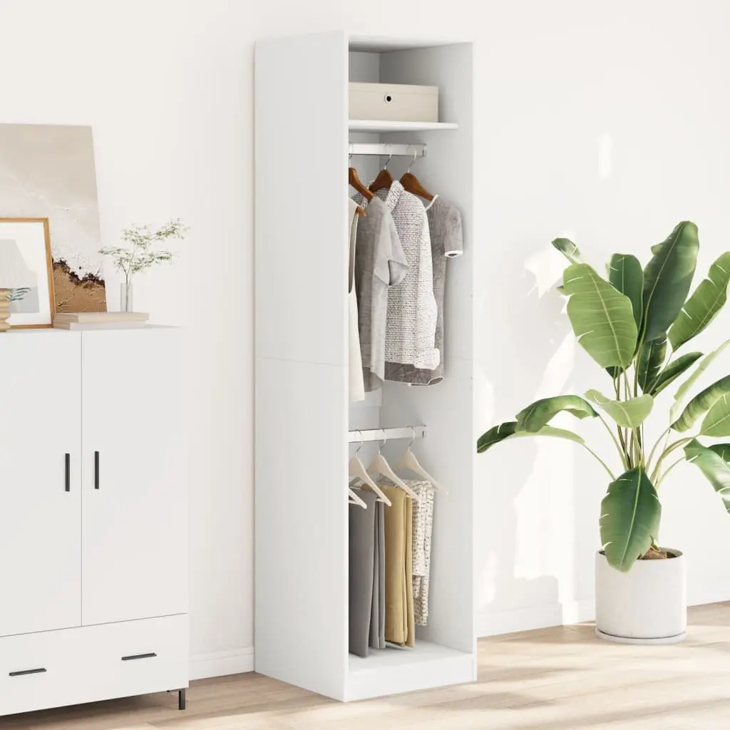 White Wardrobe Cupboard 50x50x200 cm for Organized Storage