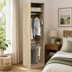 Elegant Brown Engineered Wood Wardrobe Cupboard 50x50x200cm
