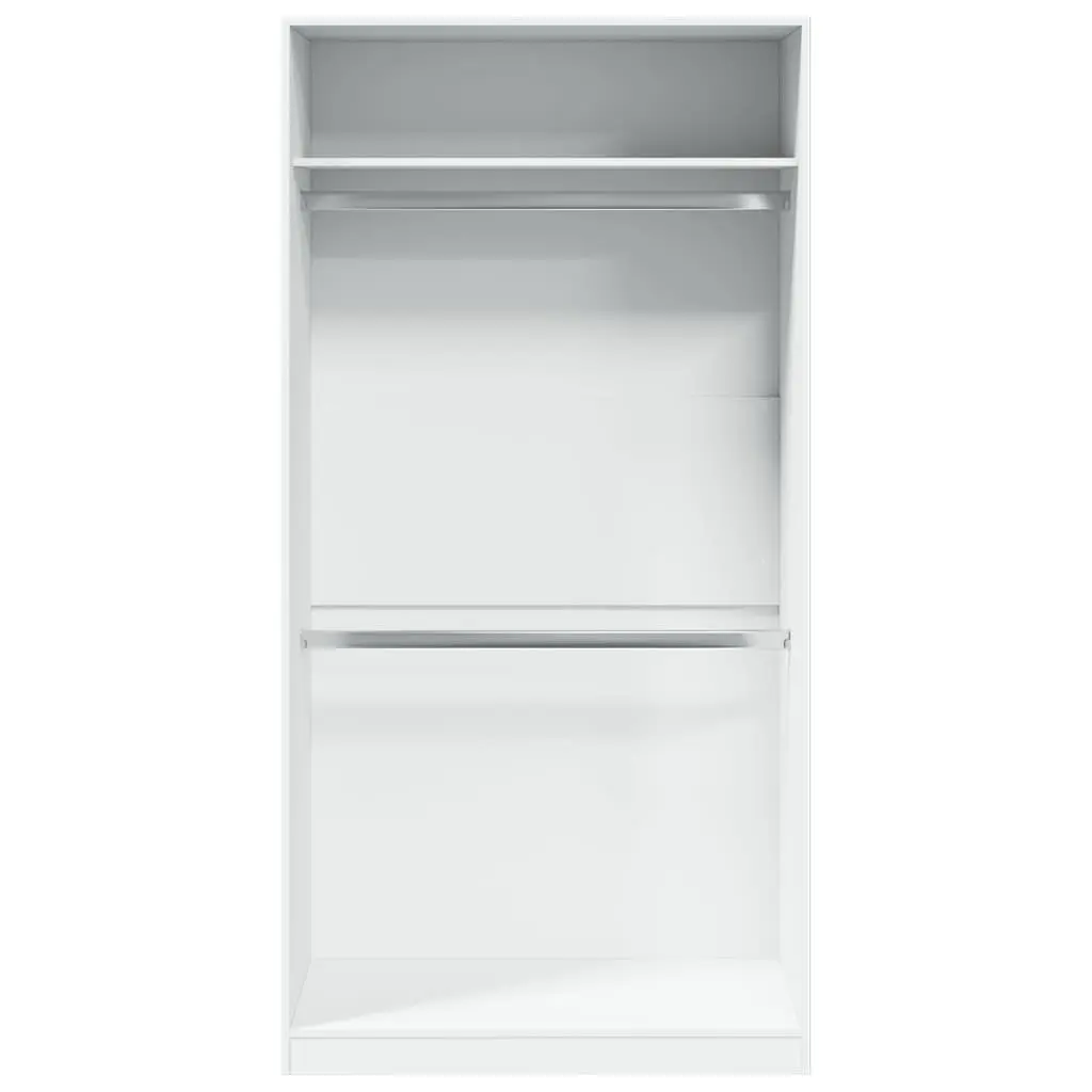 White Wardrobe Cupboard Engineered Wood 100x50x200cm Hallway Storage