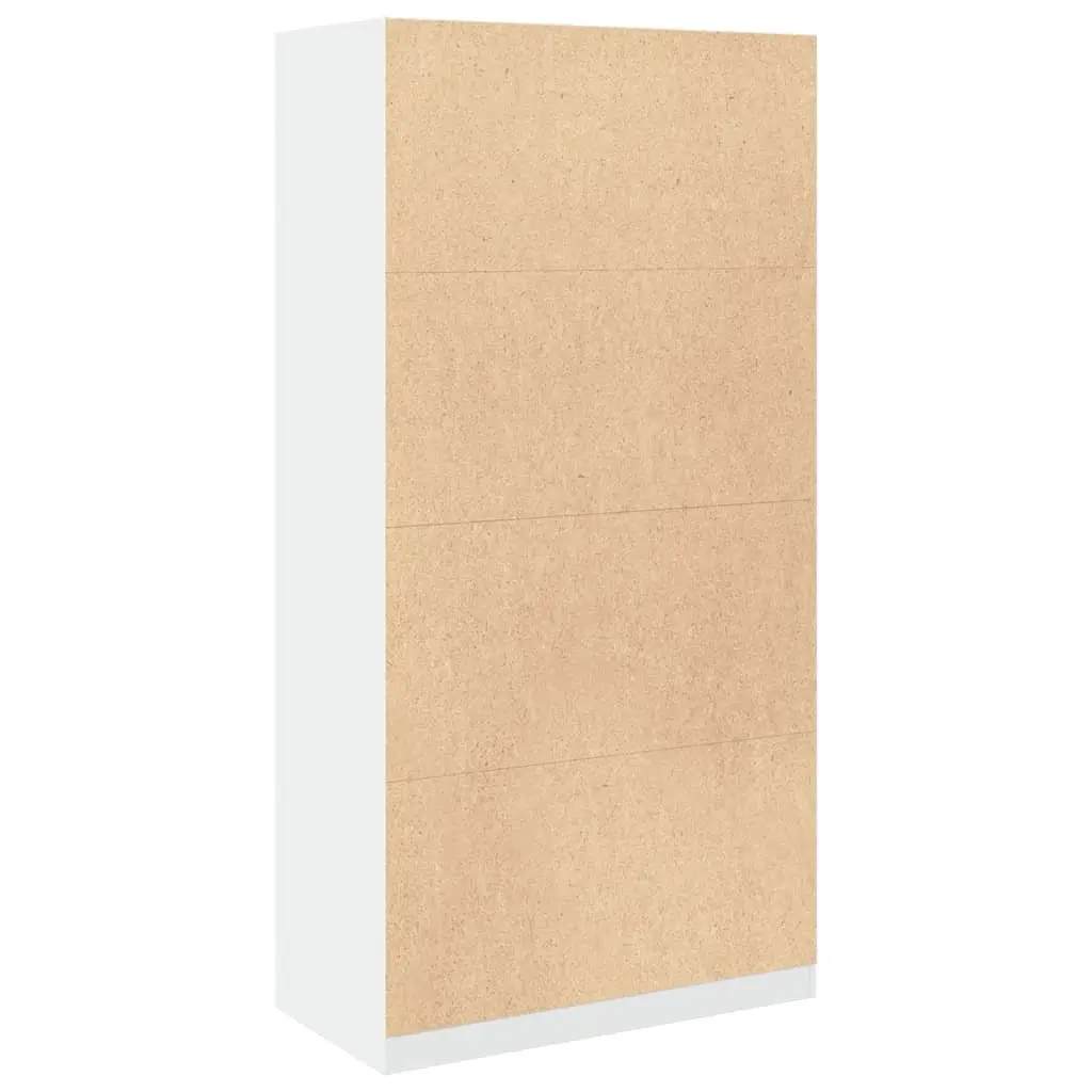 White Wardrobe Cupboard Engineered Wood 100x50x200cm Hallway Storage