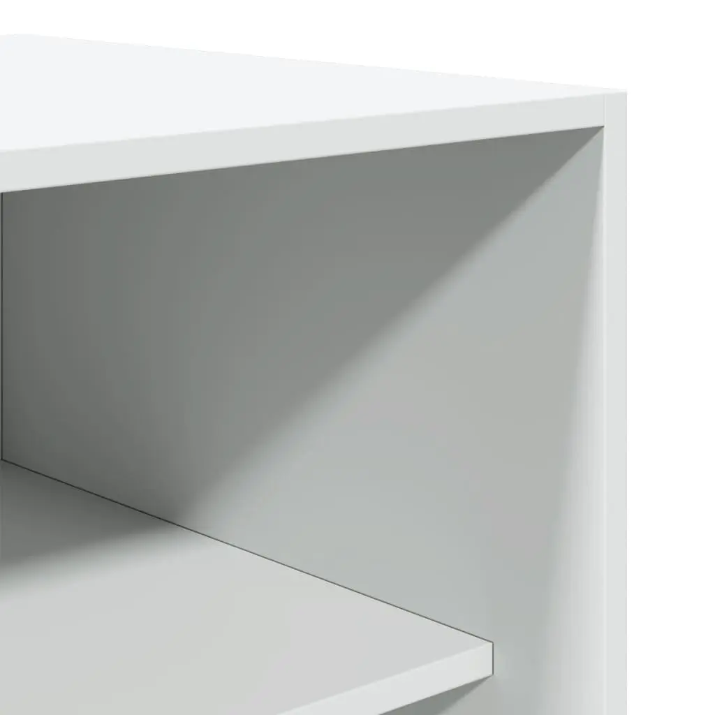 White Wardrobe Cupboard Engineered Wood 100x50x200cm Hallway Storage