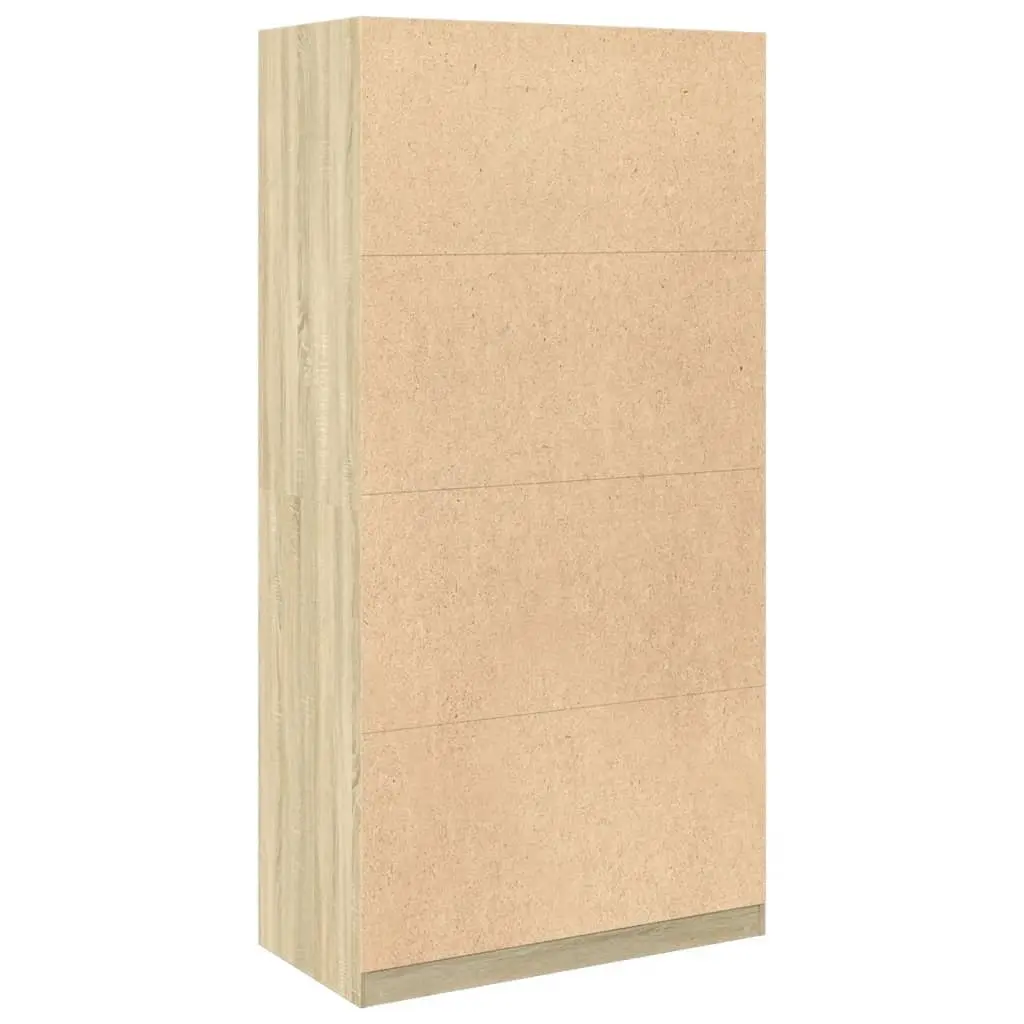 Wardrobe Cupboard Brown 100x50x200cm Engineered Wood 2 Compartments Storage Armoire