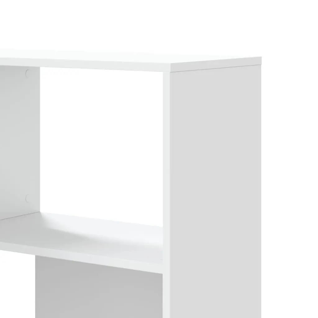 Corner Bookcase White 85x85x140cm 4-Tier Engineered Wood Shelving Storage Unit