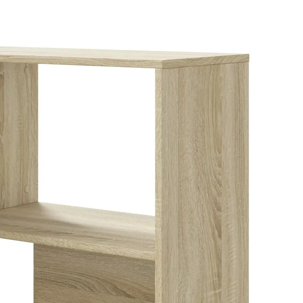 Corner Bookcase 4-Tier Shelving Unit Sonoma Oak Engineered Wood Display Stand