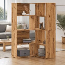 4-Tier Brown Corner Bookcase for Stylish Storage