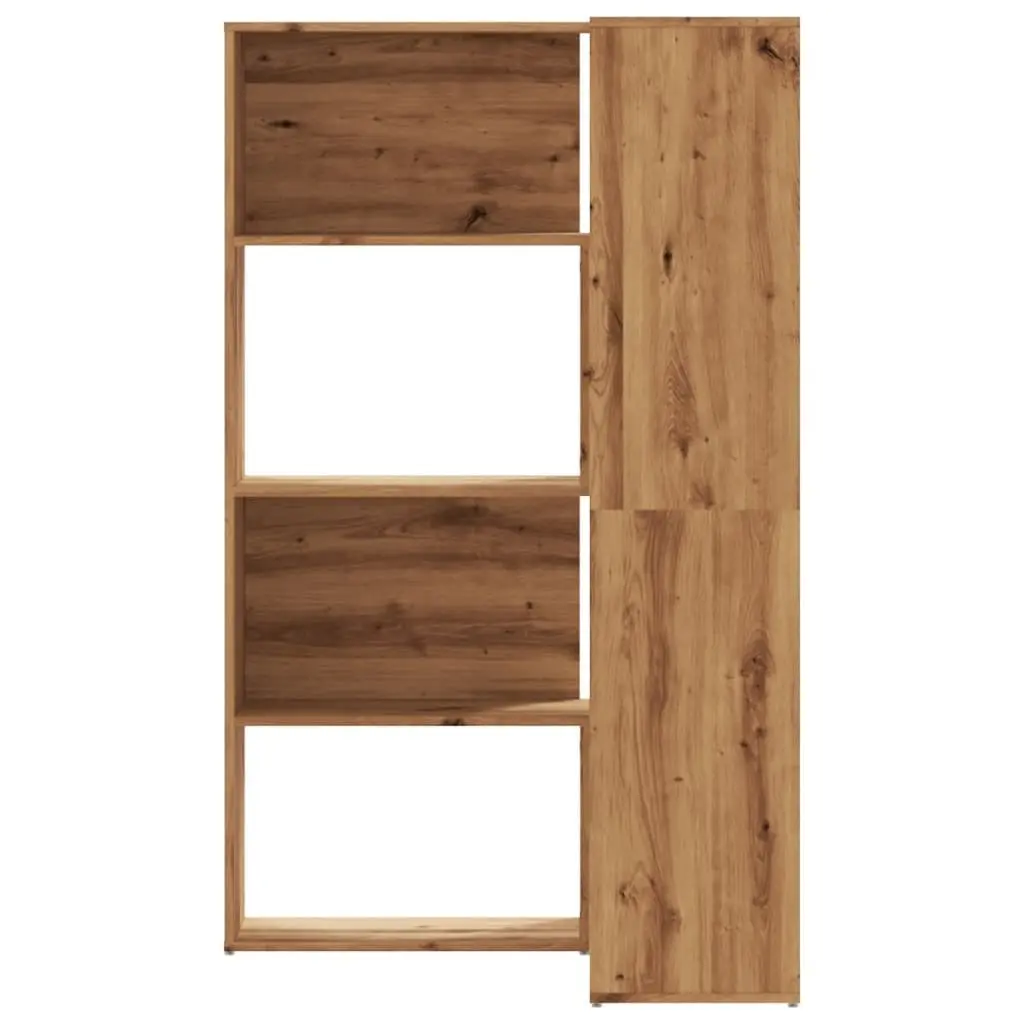Corner Bookcase 4-Tier Brown Engineered Wood Shelving Unit 85x85x140cm
