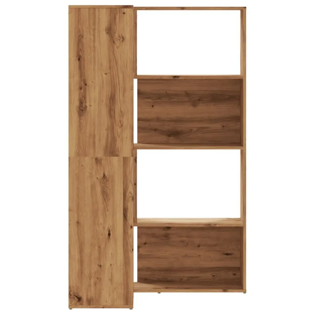 Corner Bookcase 4-Tier Brown Engineered Wood Shelving Unit 85x85x140cm