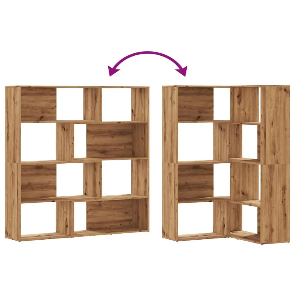 Corner Bookcase 4-Tier Brown Engineered Wood Shelving Unit 85x85x140cm