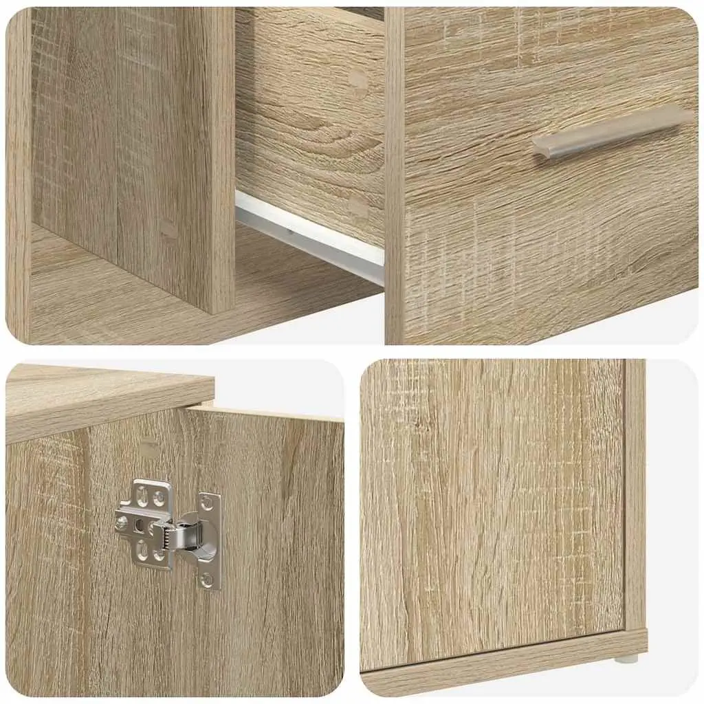 Corner Cabinet Engineered Wood Brown Storage Shelf Display Unit 160x40x45cm