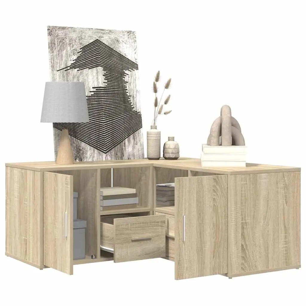 Corner Cabinet Engineered Wood Brown Storage Shelf Display Unit 160x40x45cm