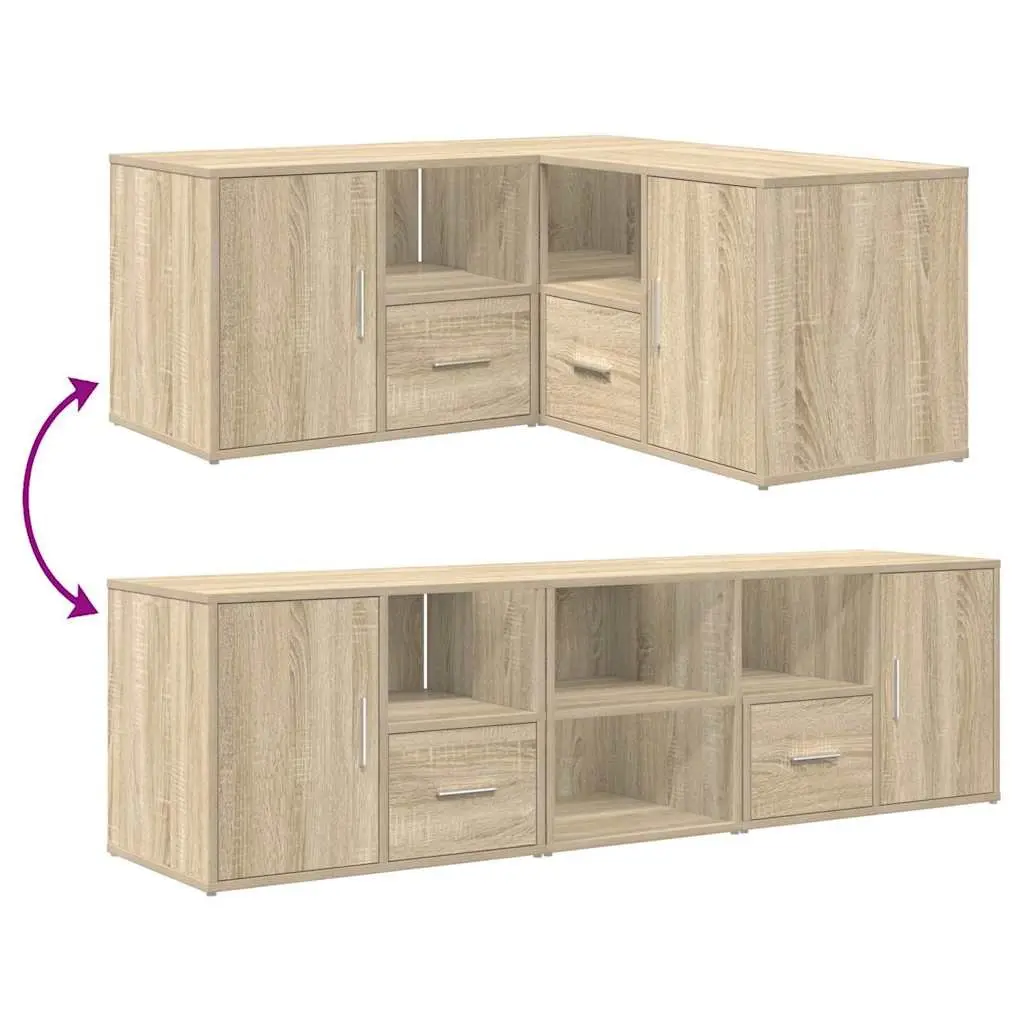 Corner Cabinet Engineered Wood Brown Storage Shelf Display Unit 160x40x45cm
