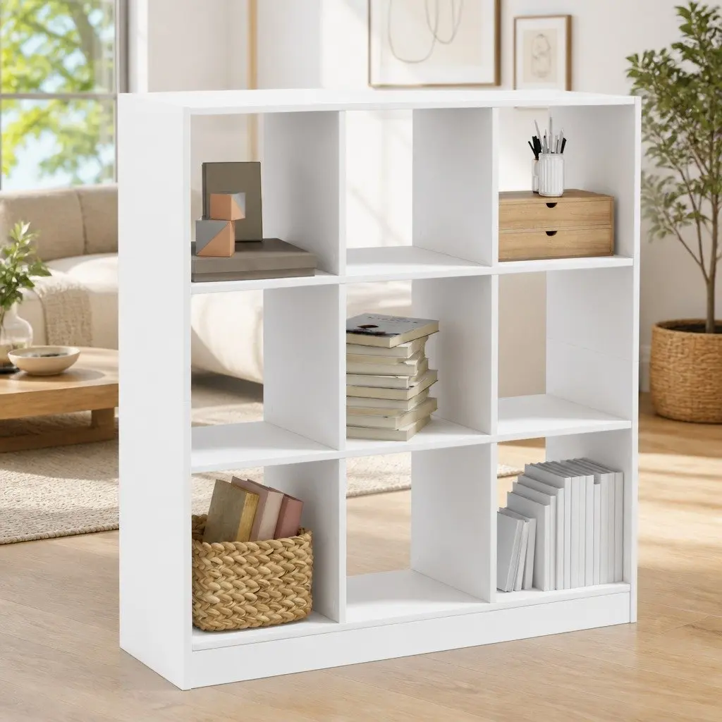 White Bookcase 102x32x108 cm for Storage