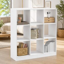 Stylish White Bookcase 102x32x108 cm for Storage