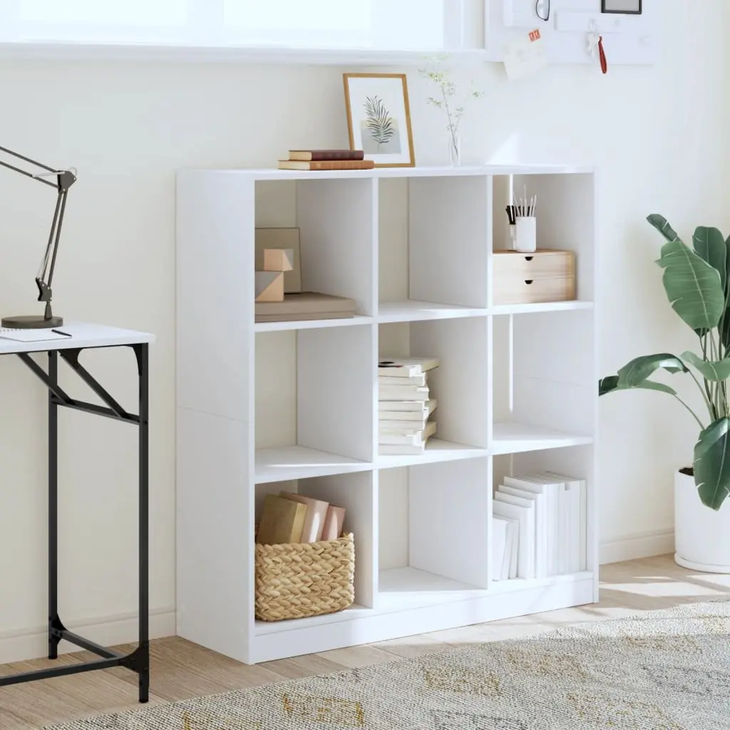 White Bookcase 102x32x108 cm for Storage