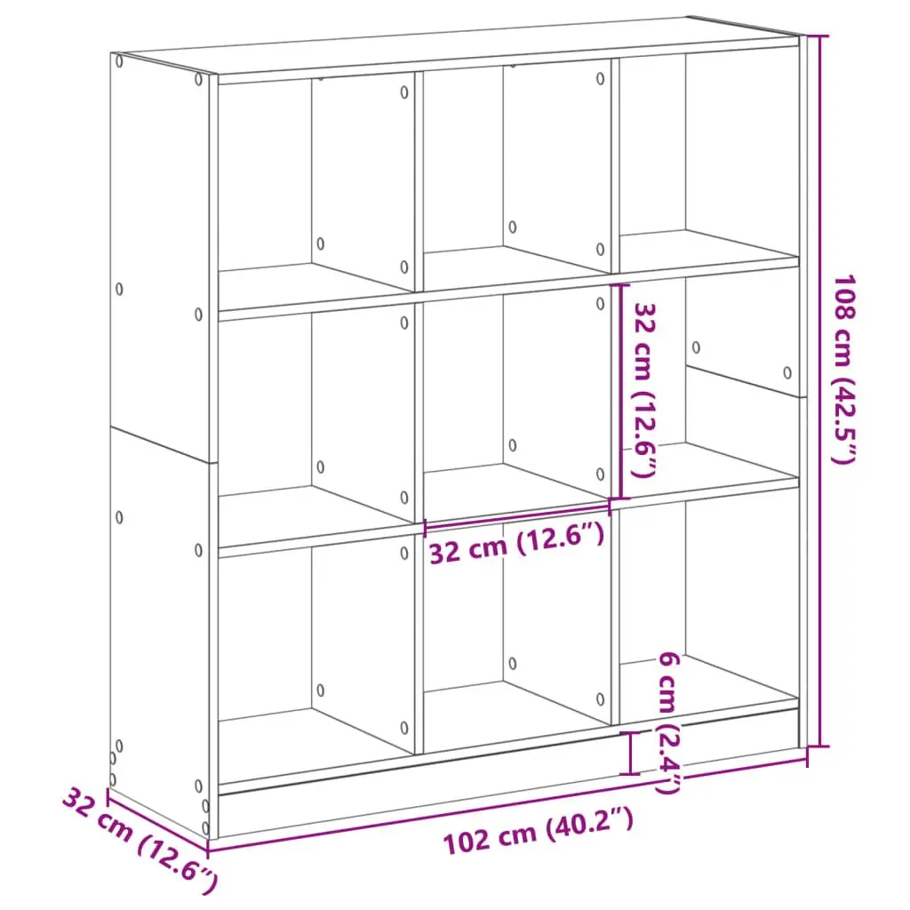 White Bookcase 102x32x108 cm for Storage